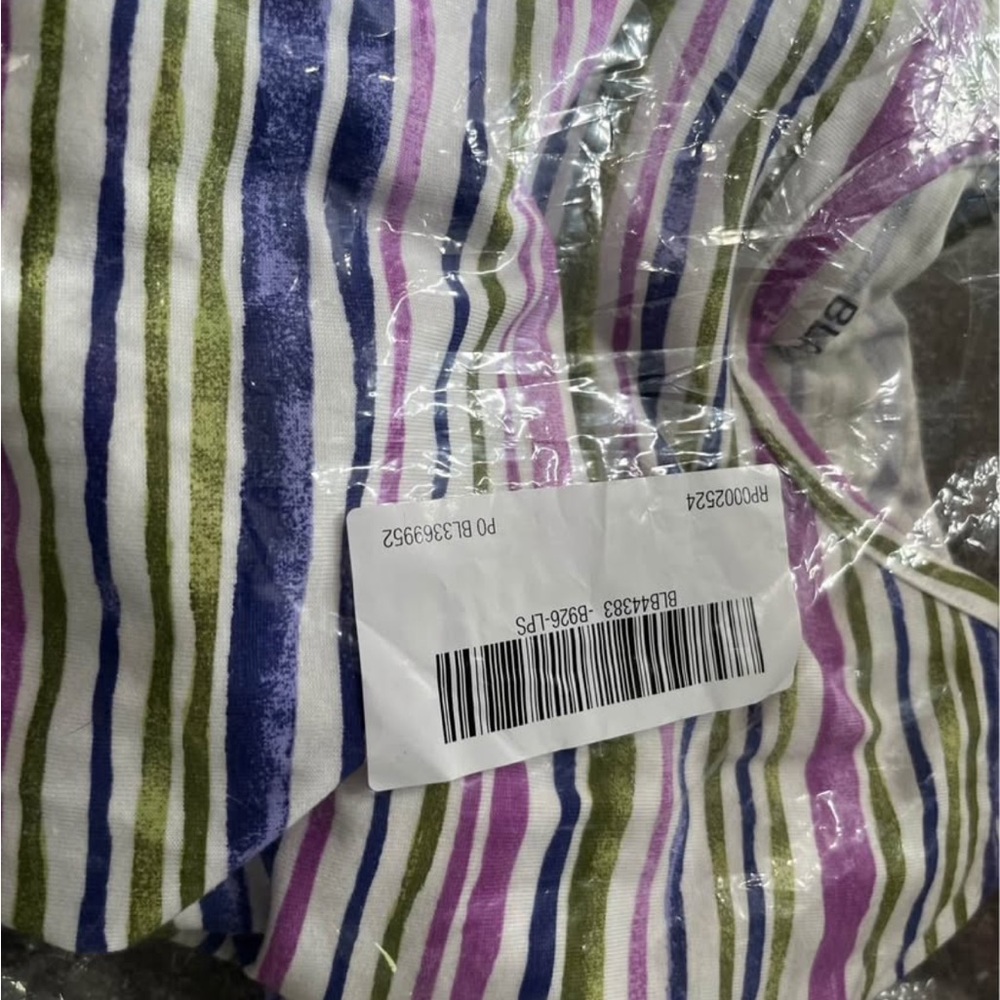 Blair Women's Long Sleeve Striped Tee - Purple, Green, White. BRAND NEW - Picture 3 of 3
